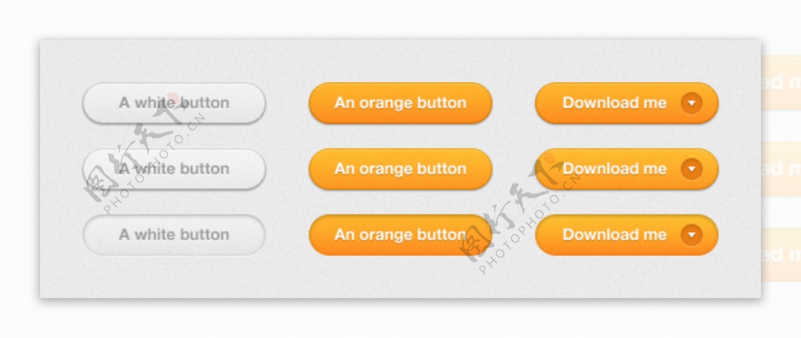 橙色简单UI设计图标按钮素材下载