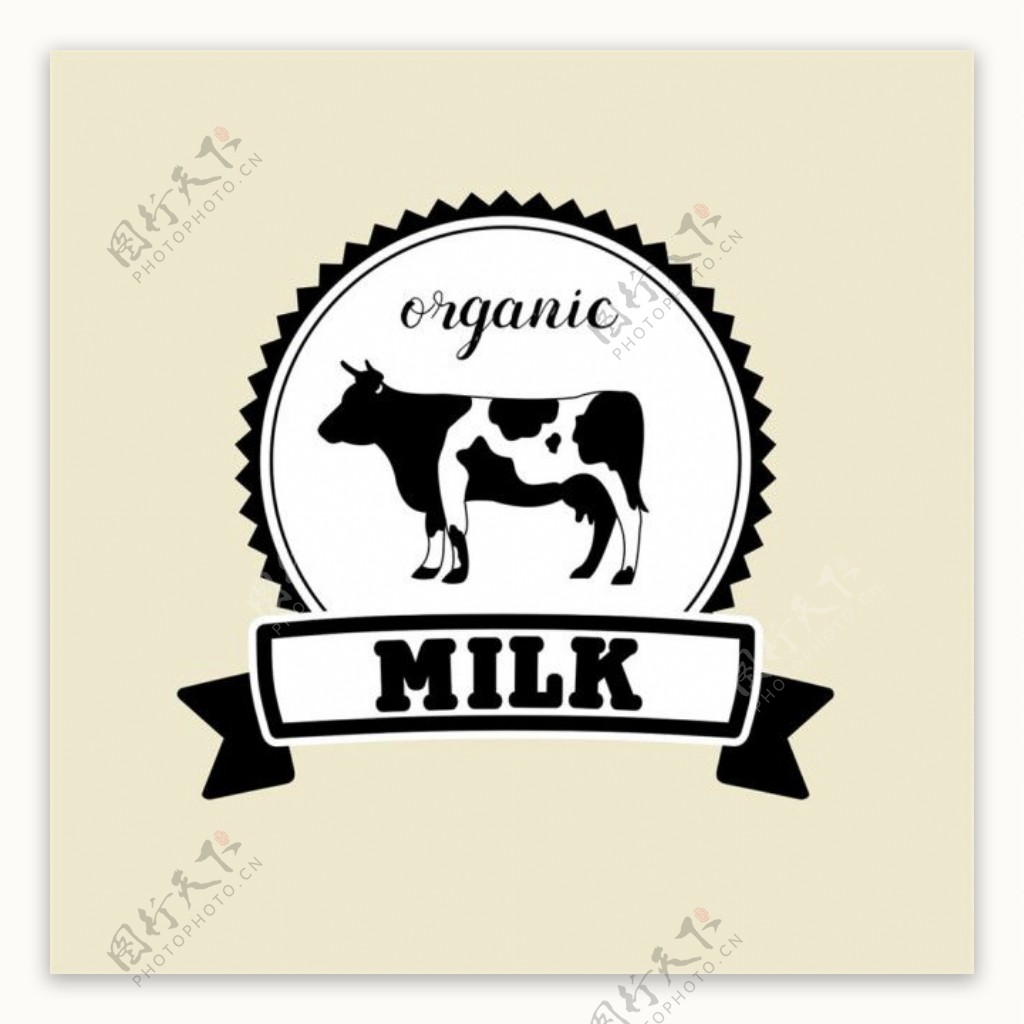 卡通奶牛标签图片