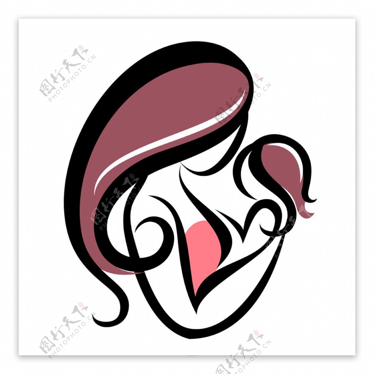 褐色母婴标志图片