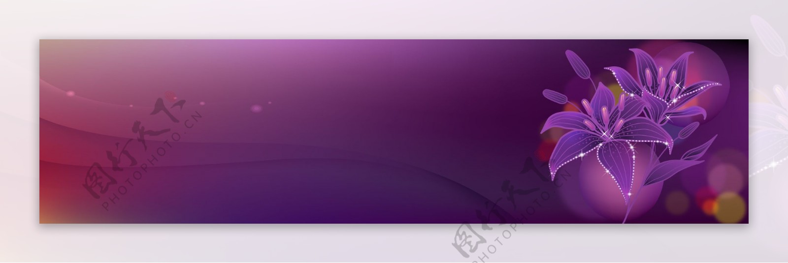 紫色花瓣电商banner背景