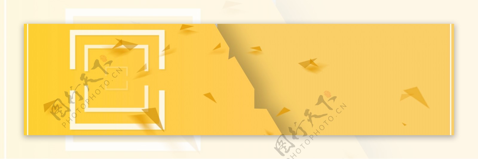 黄色菱形几何banner背景