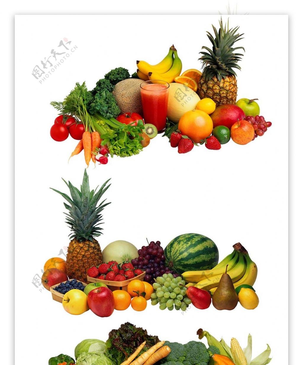 水果组合绿色健康宣传海报超市免费下载