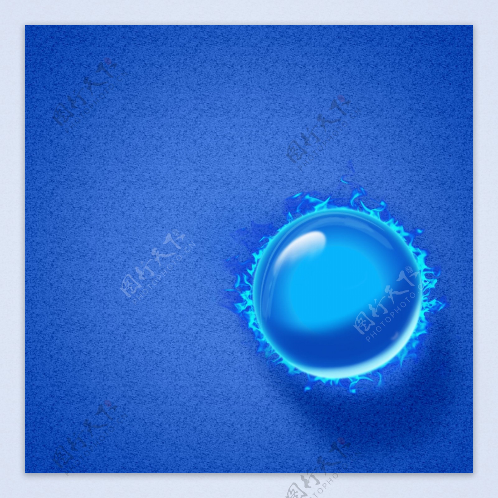 蓝色透明水晶水滴