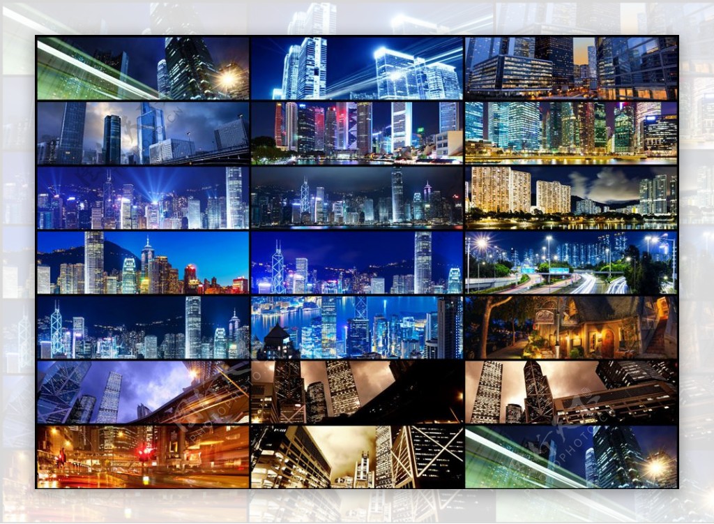 20张淘宝城市建筑全屏海报背景图片