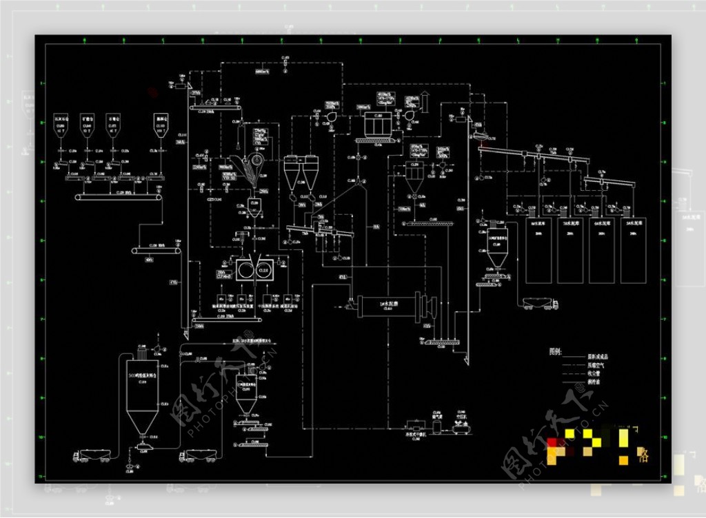 水泥联合粉磨工艺图机械图纸