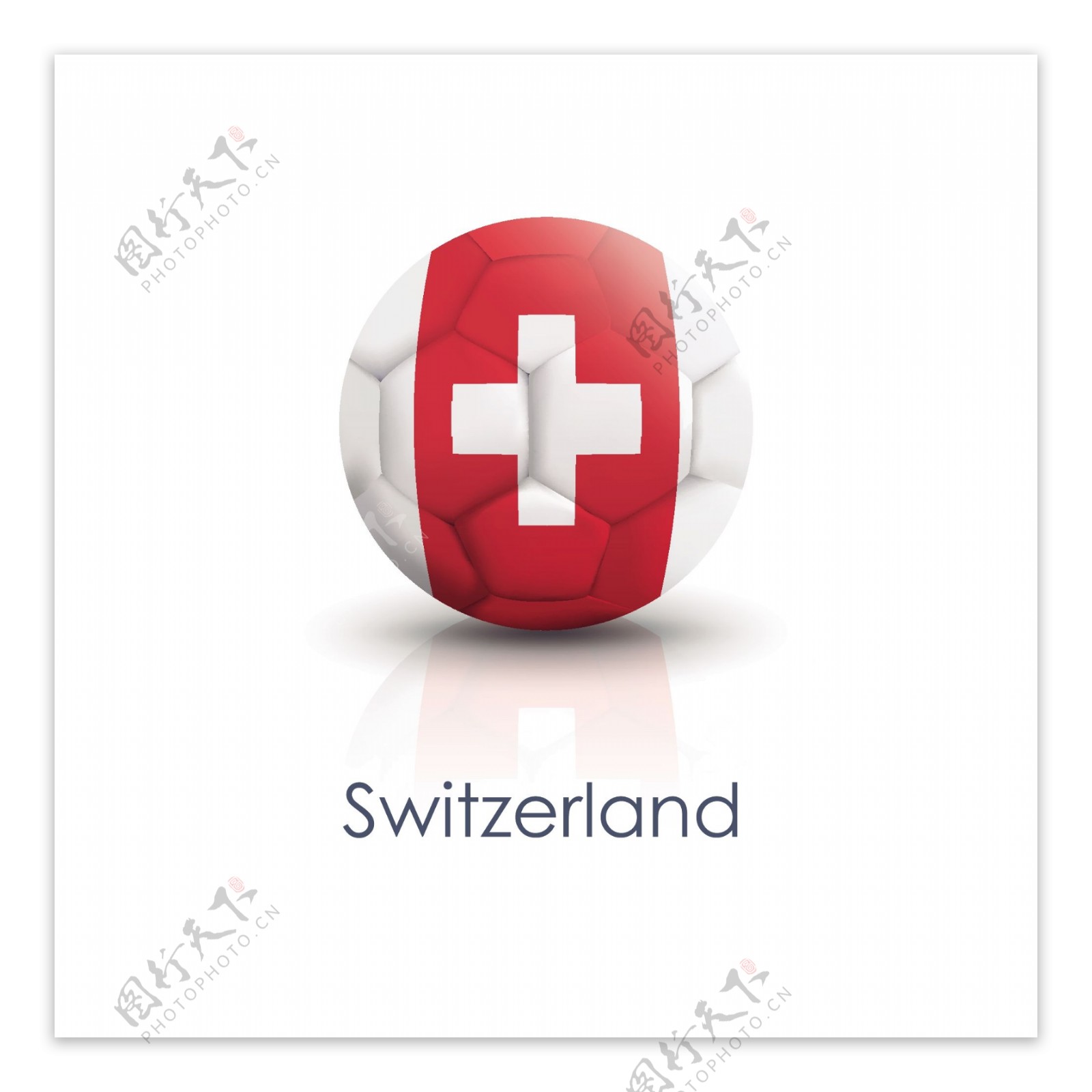 瑞士国旗足球贴图矢量素材