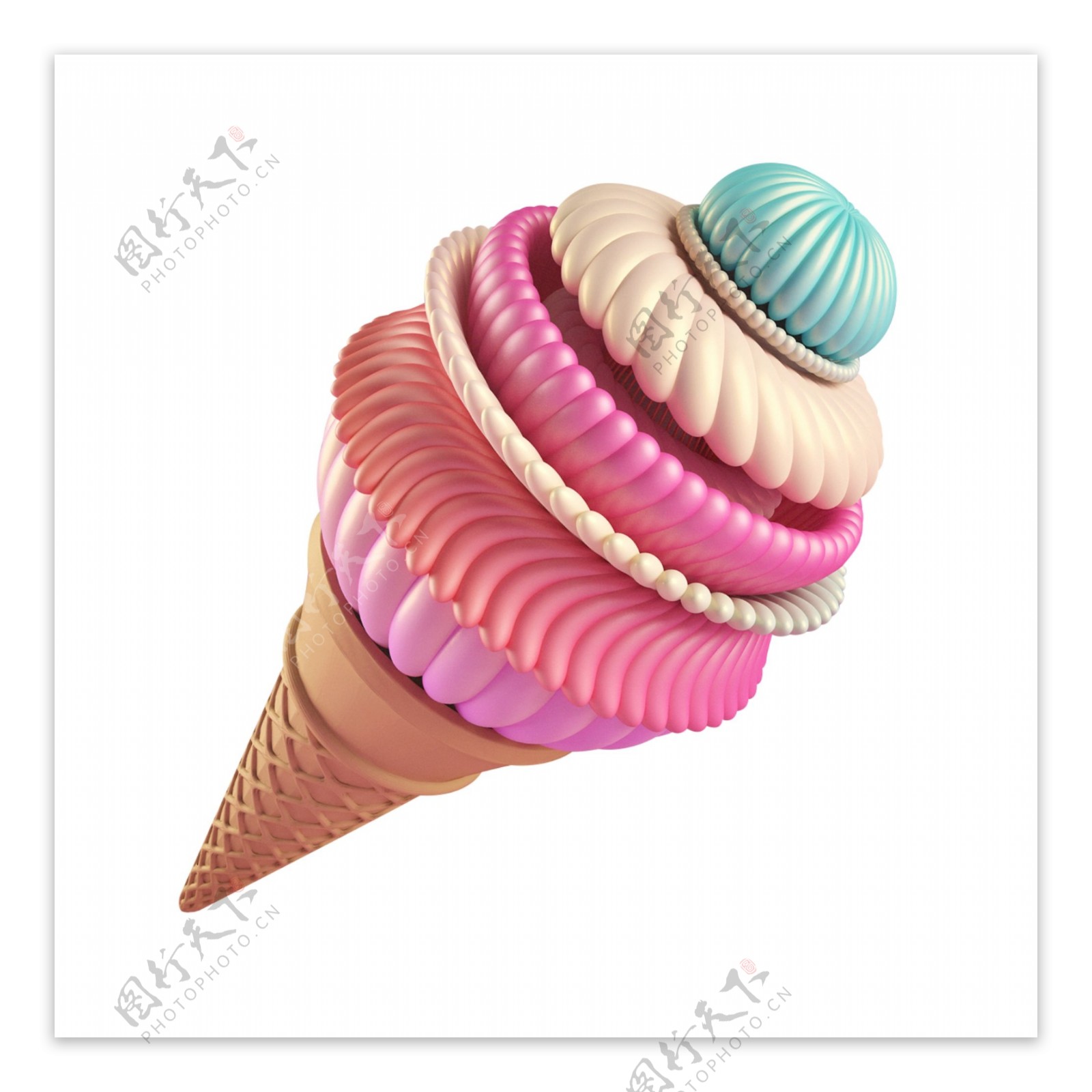 夏季清爽素材彩色糖果冰激凌