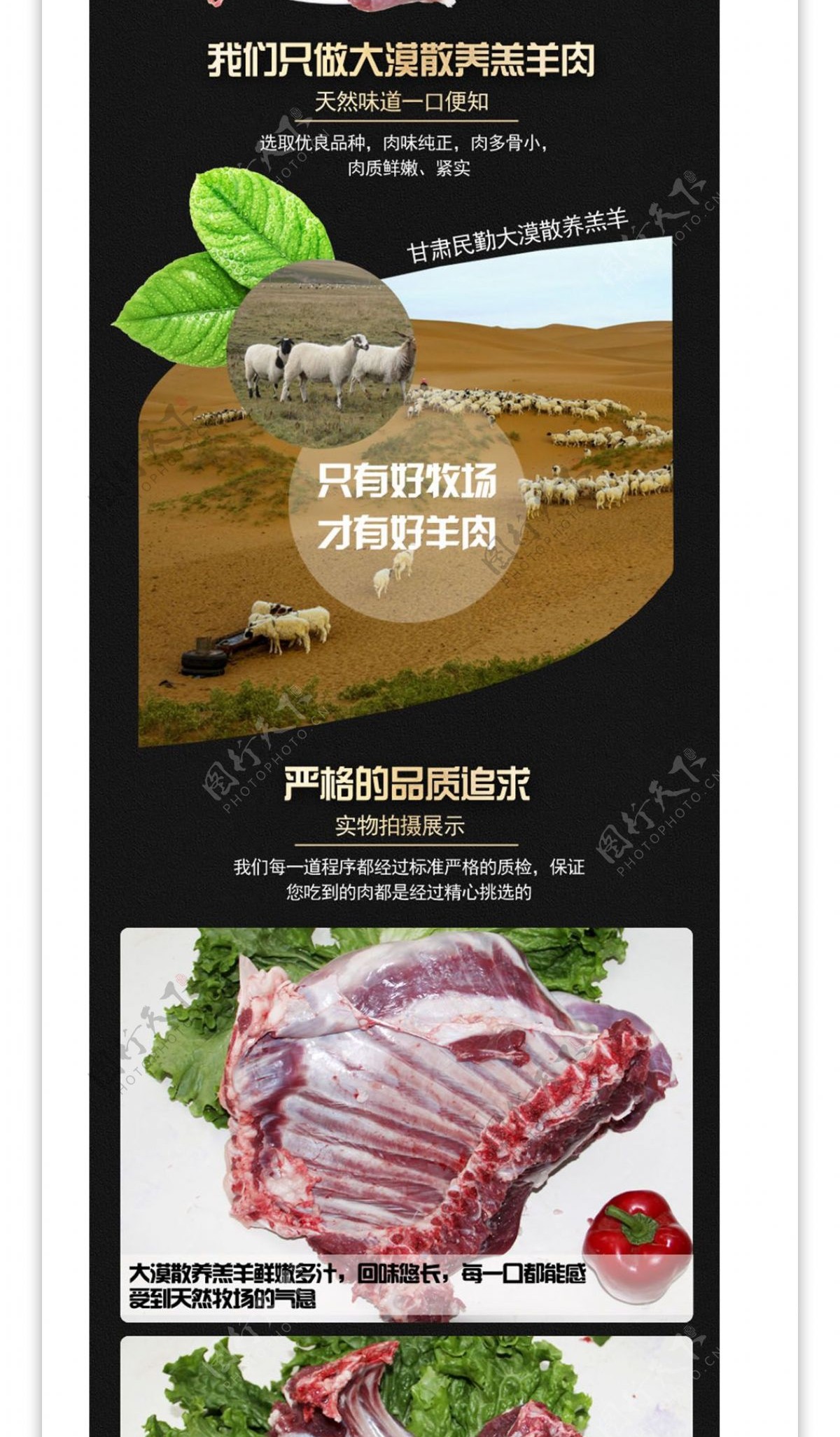 淘宝网生鲜类羊肉羊排详情页模板