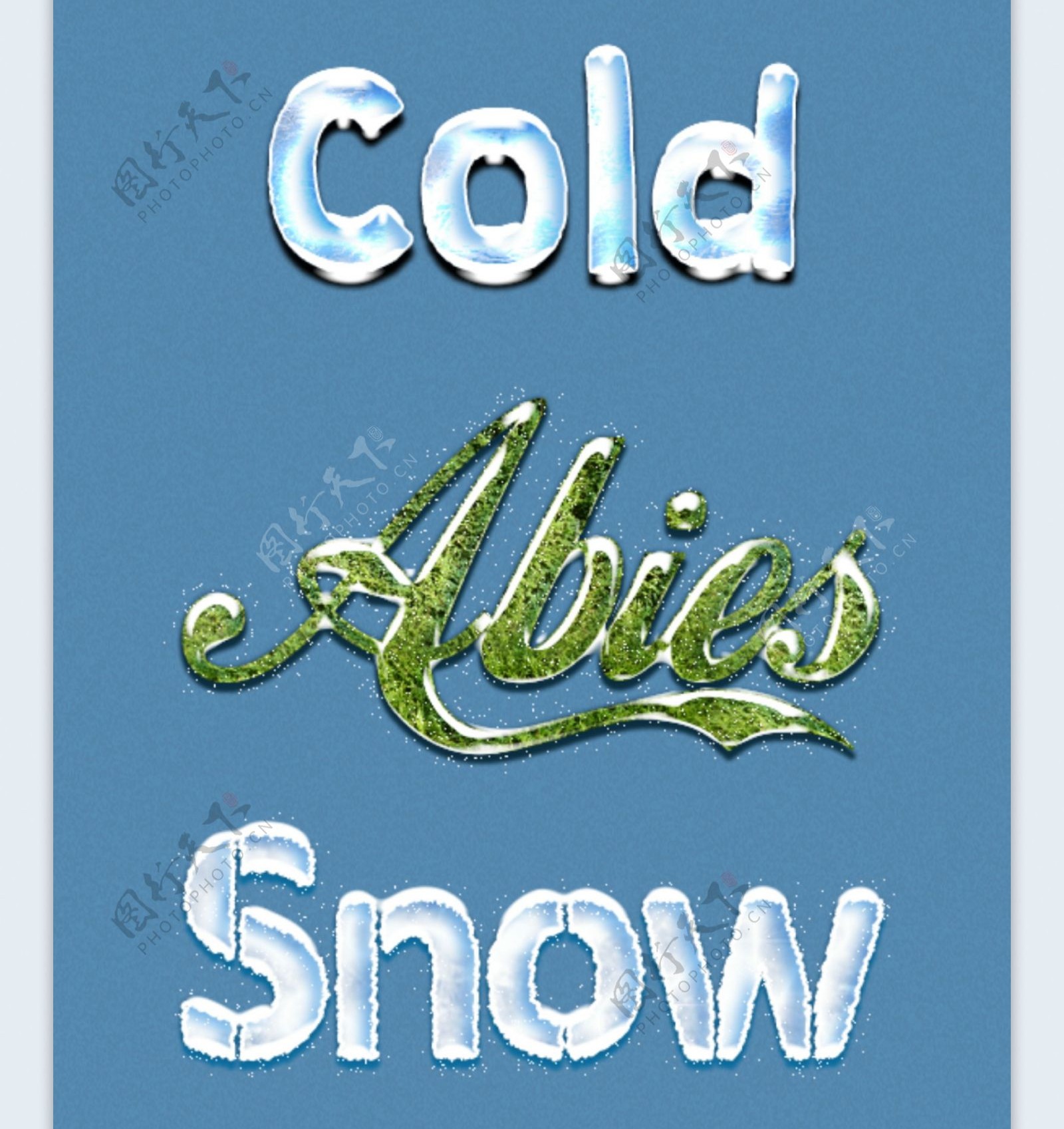 10款冬季积雪效果艺术字样式
