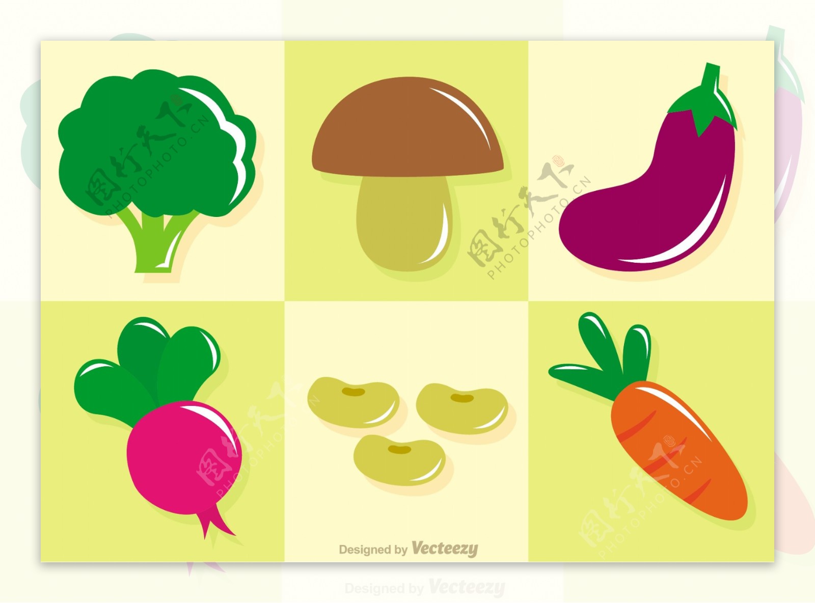 矢量蔬菜图标
