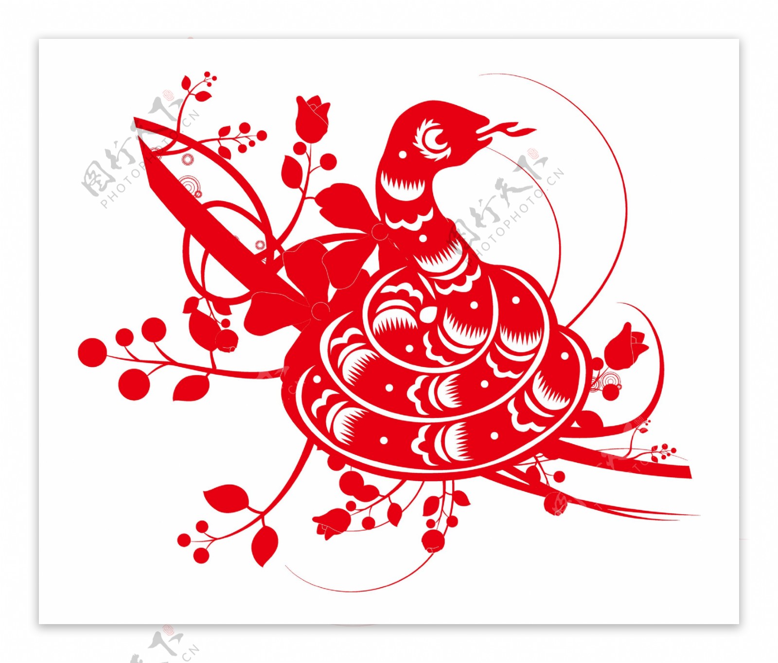 2013新年春节剪纸蛇图片