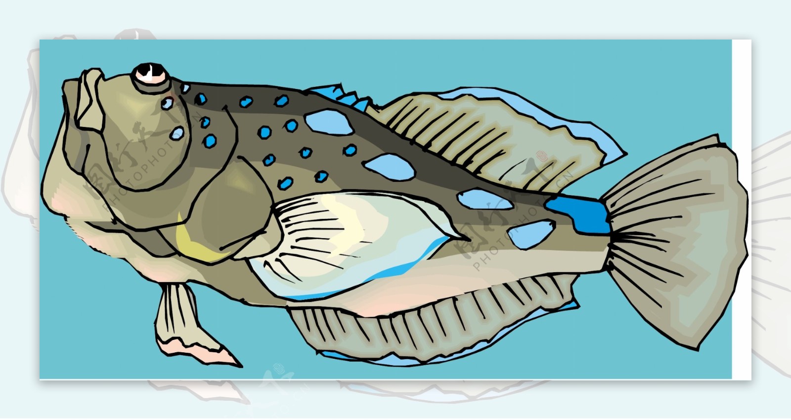 五彩小鱼水生动物矢量素材EPS格式0410