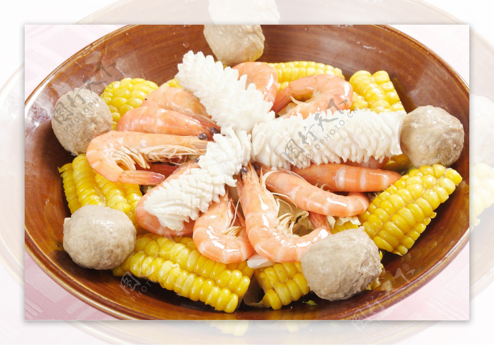 国内美食海鲜玉米虾图片