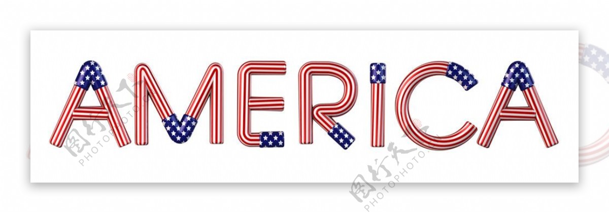 美国国旗字母设计