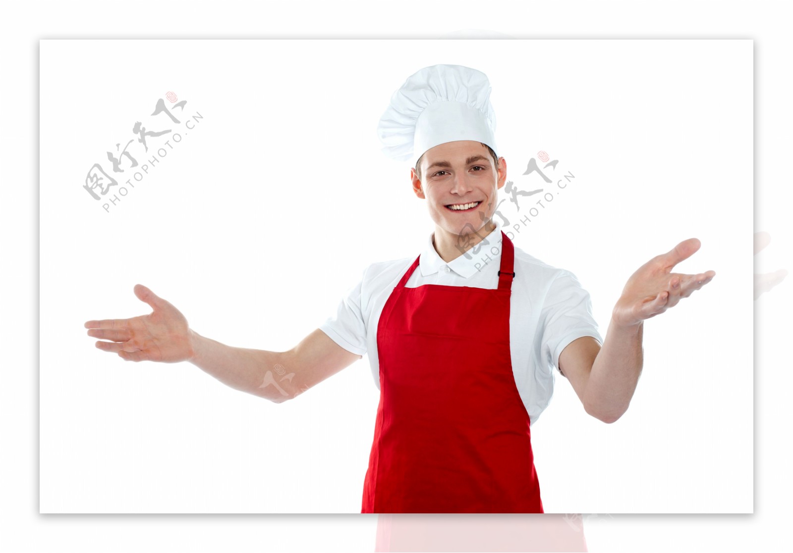 拥抱姿势的男厨师图片