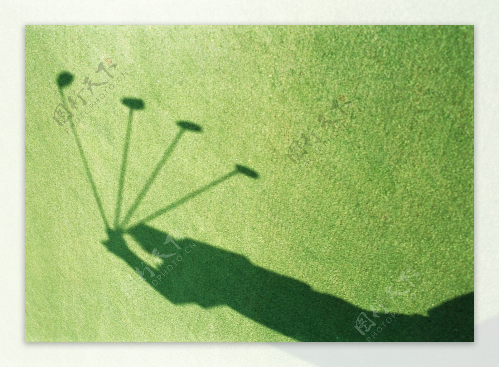 草地上打高尔夫球人物影子图片