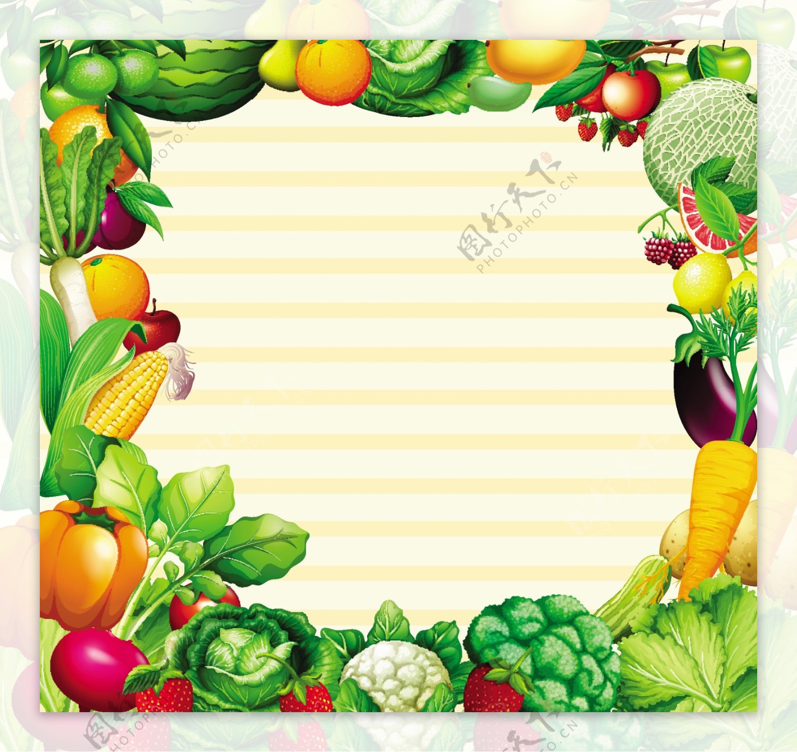 蔬菜水果插图框架设计