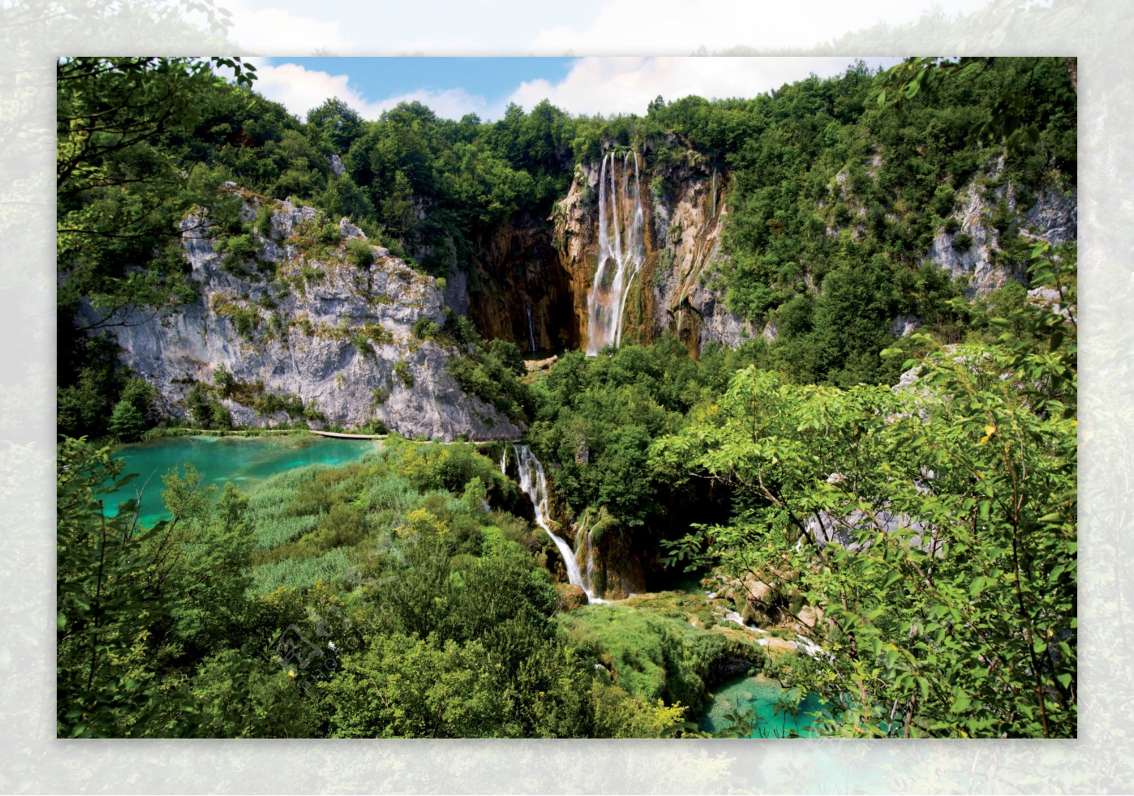 奇石碧海瀑布水流自然景观图片图片