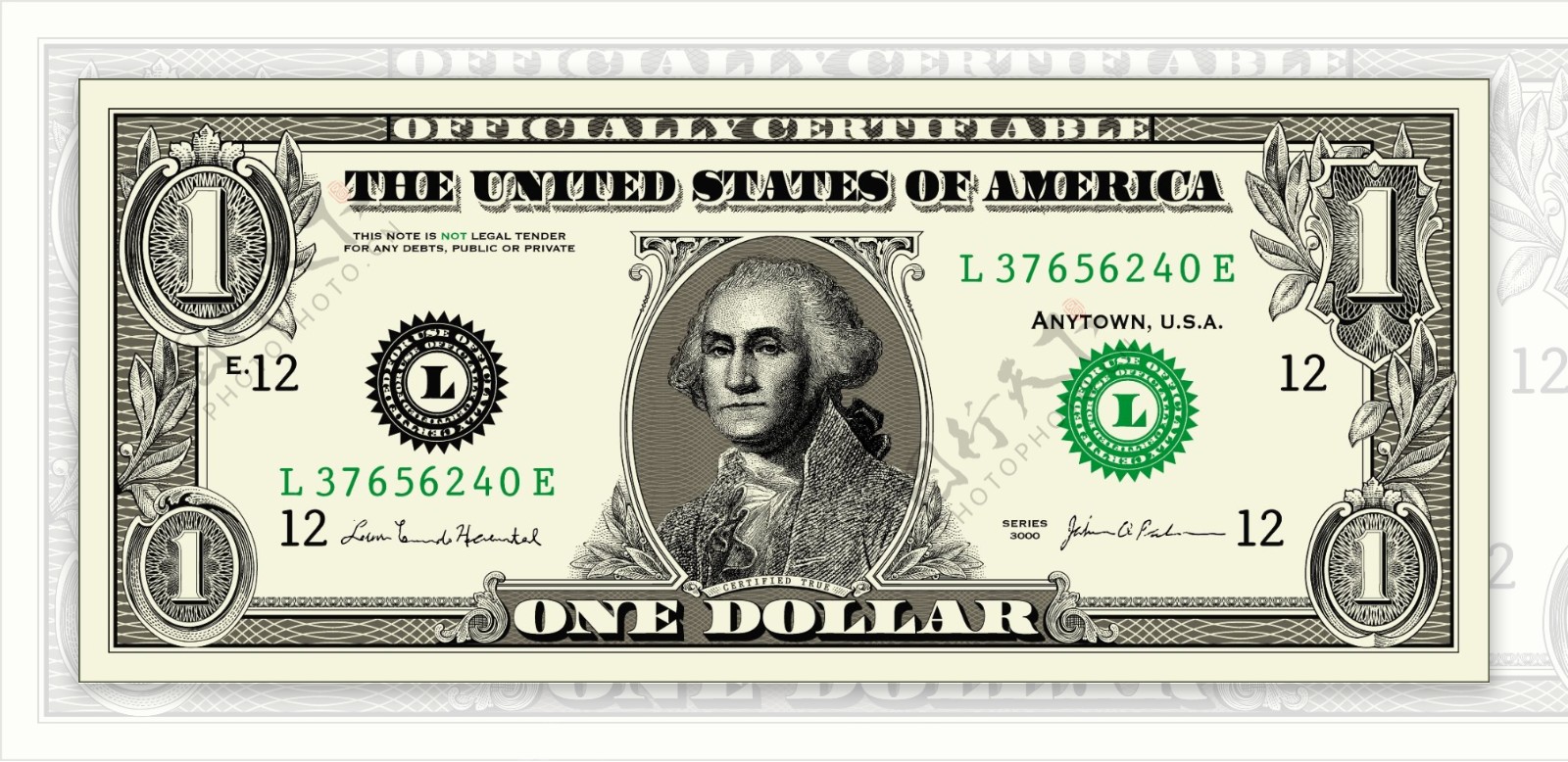 美元钞票花纹装饰矢量
