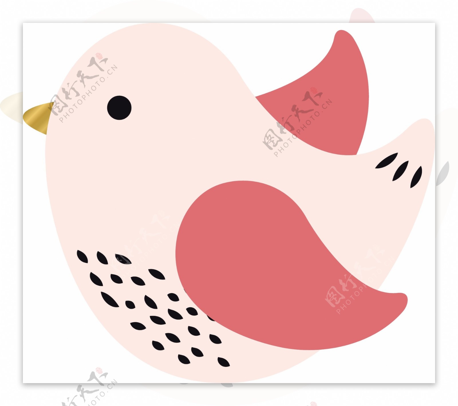 小鸟卡通矢量动物信封可爱爱情素材