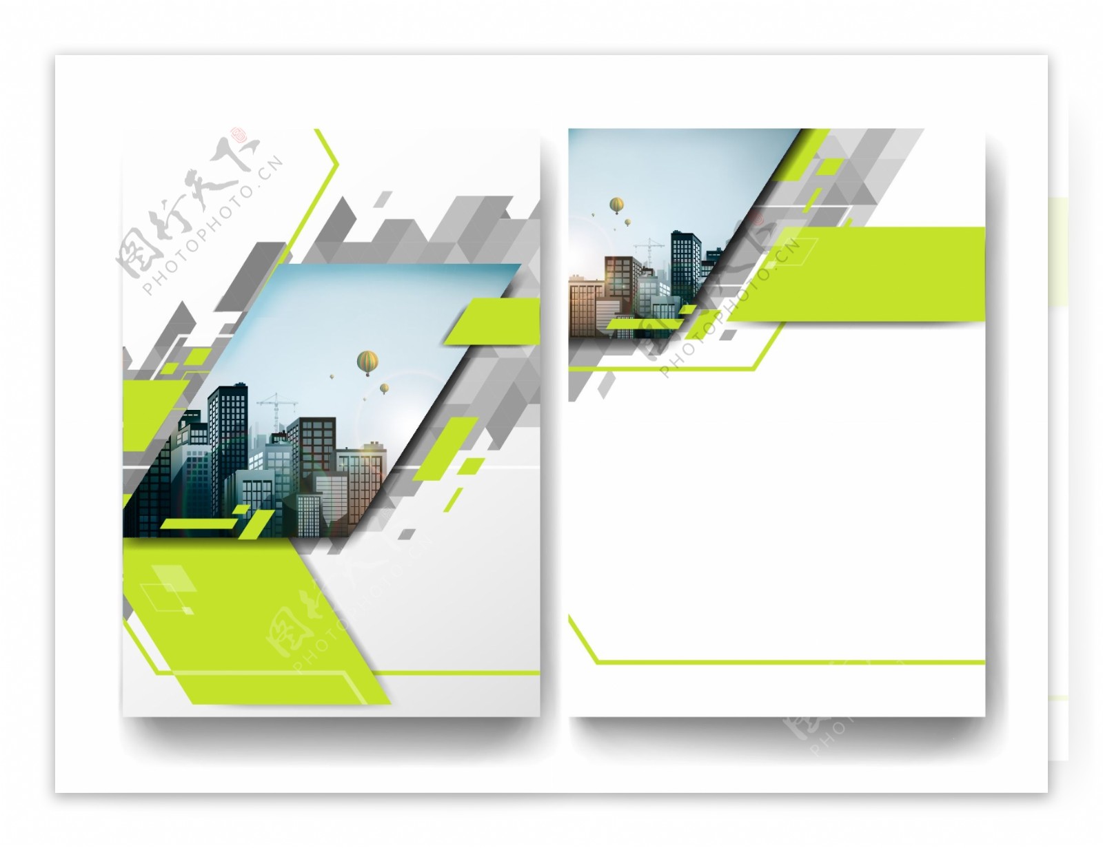 绿色时尚大气企业商业画册封面排版背景设计