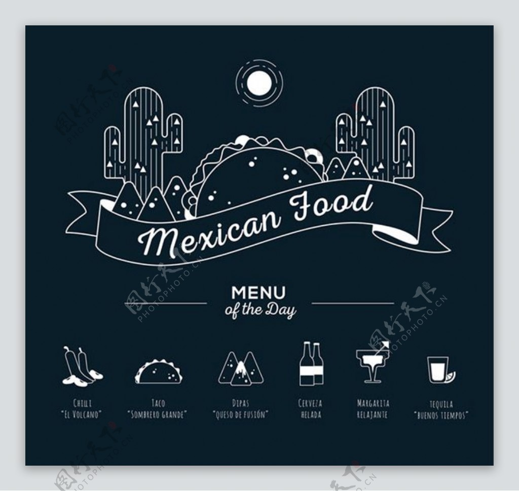 墨西哥食物菜单矢量素材