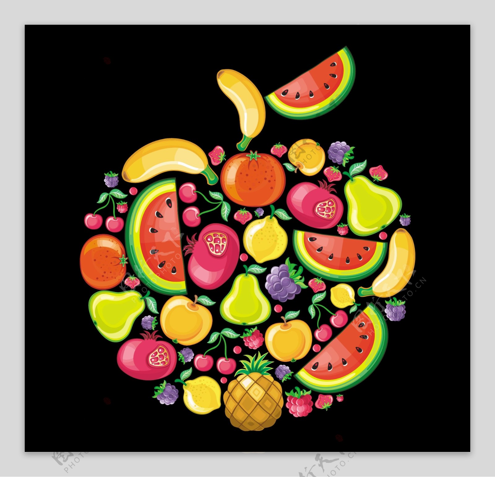 西瓜水果元素背景