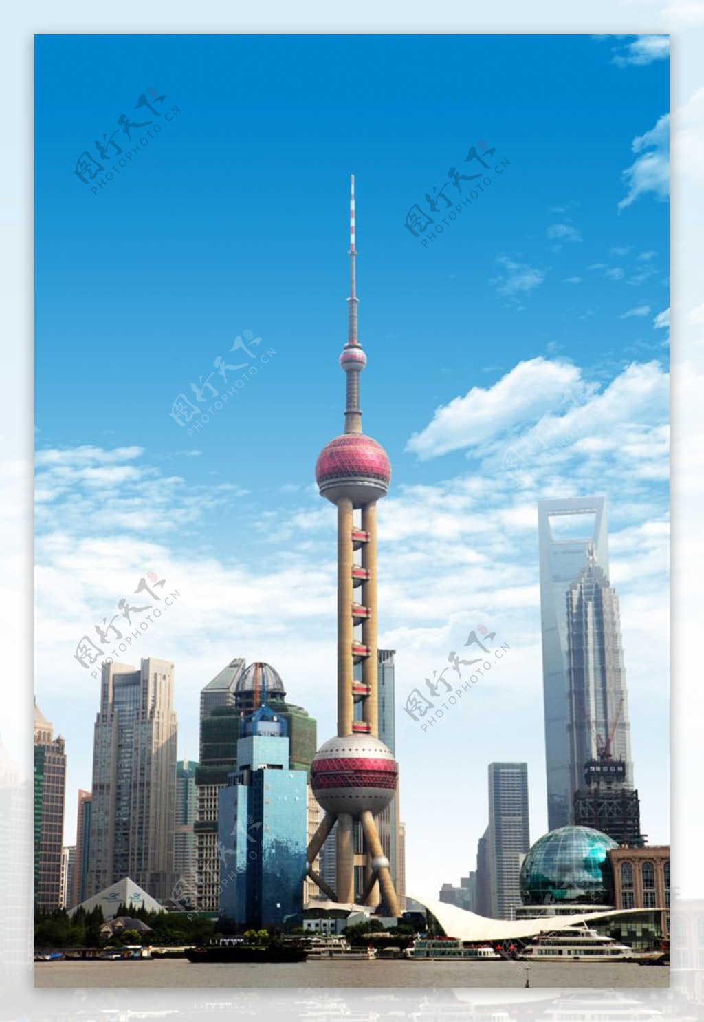 上海东方明珠楼群建筑图片