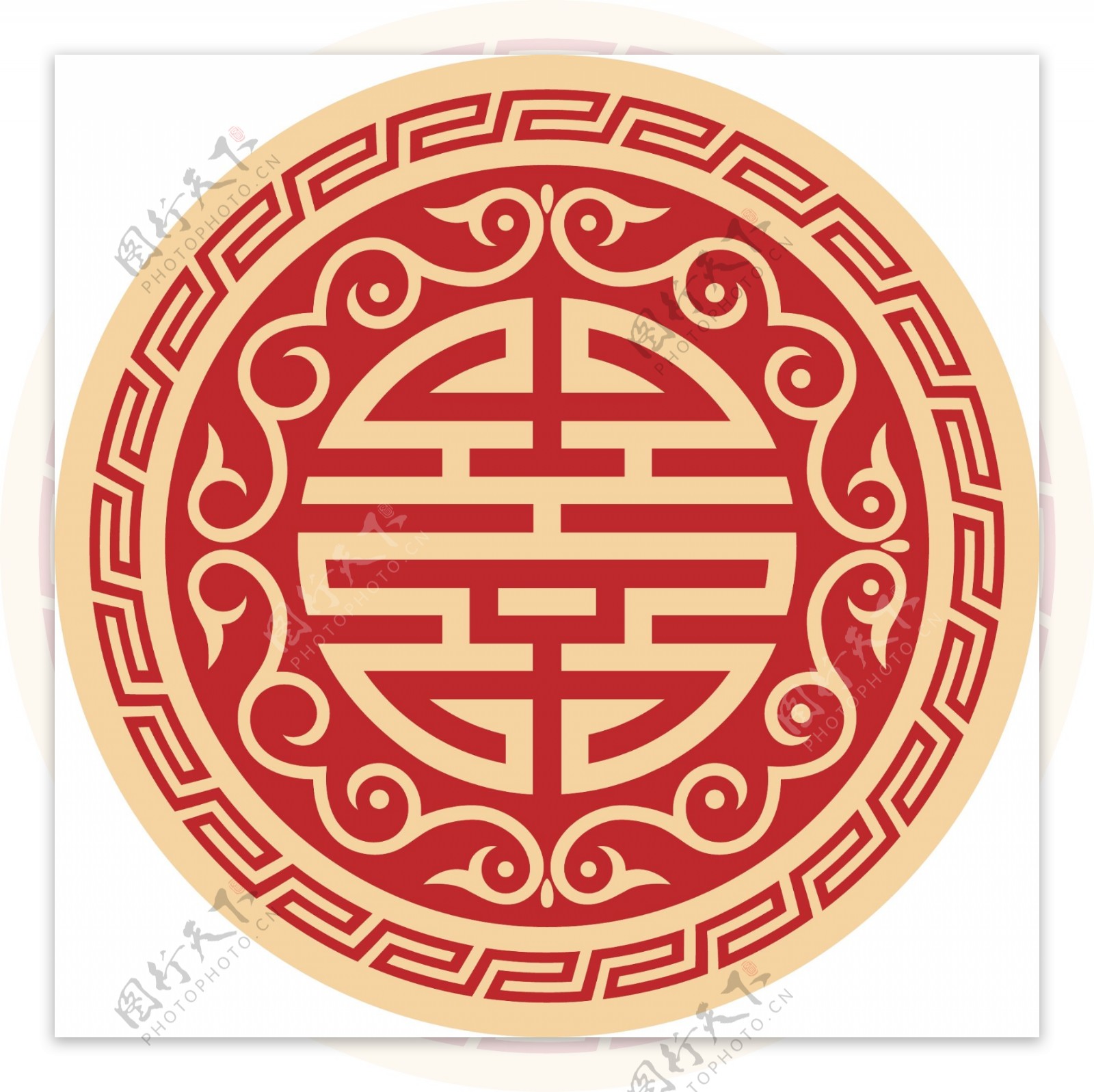 中国传统红底金字logo