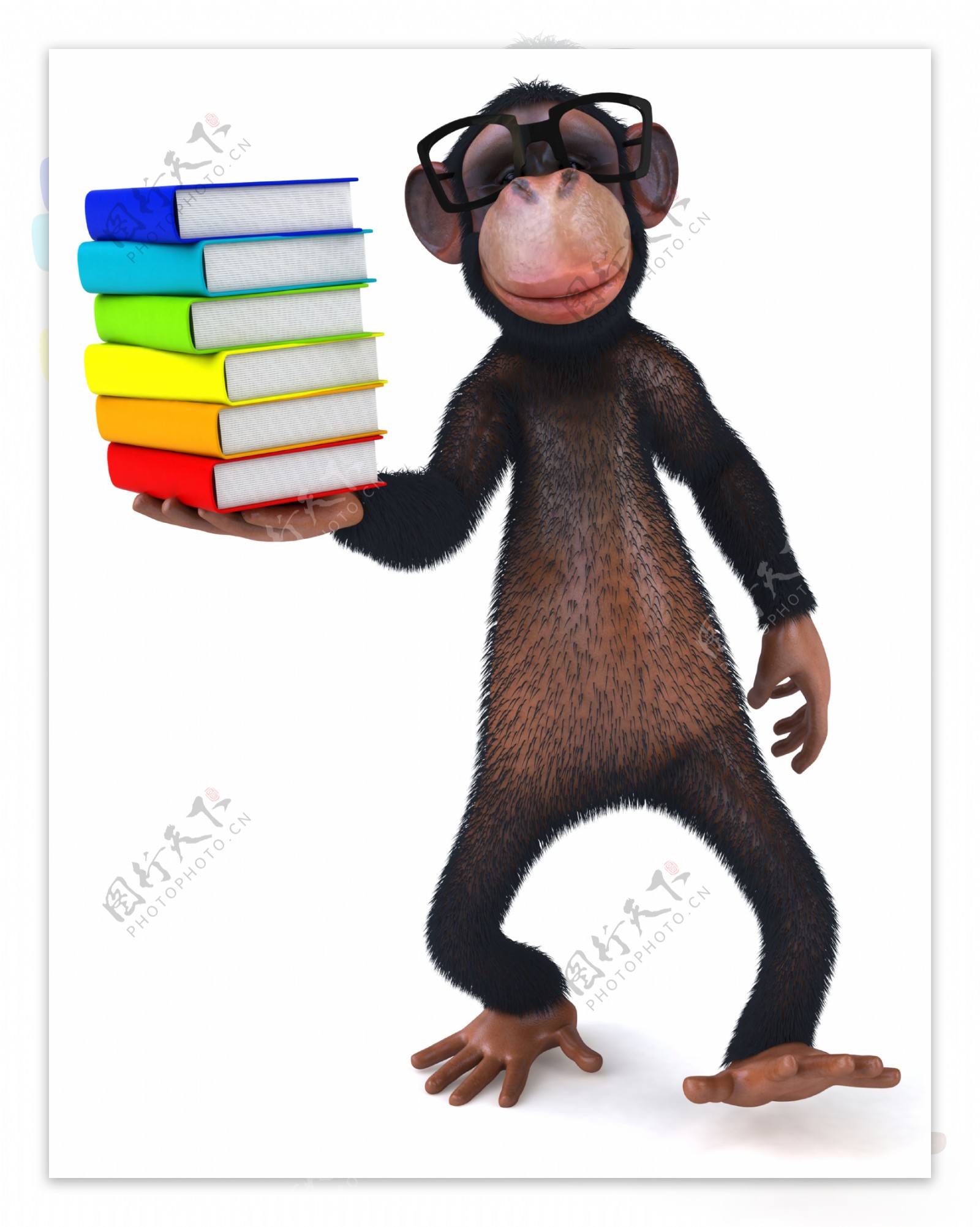 举书本的黑猩猩图片