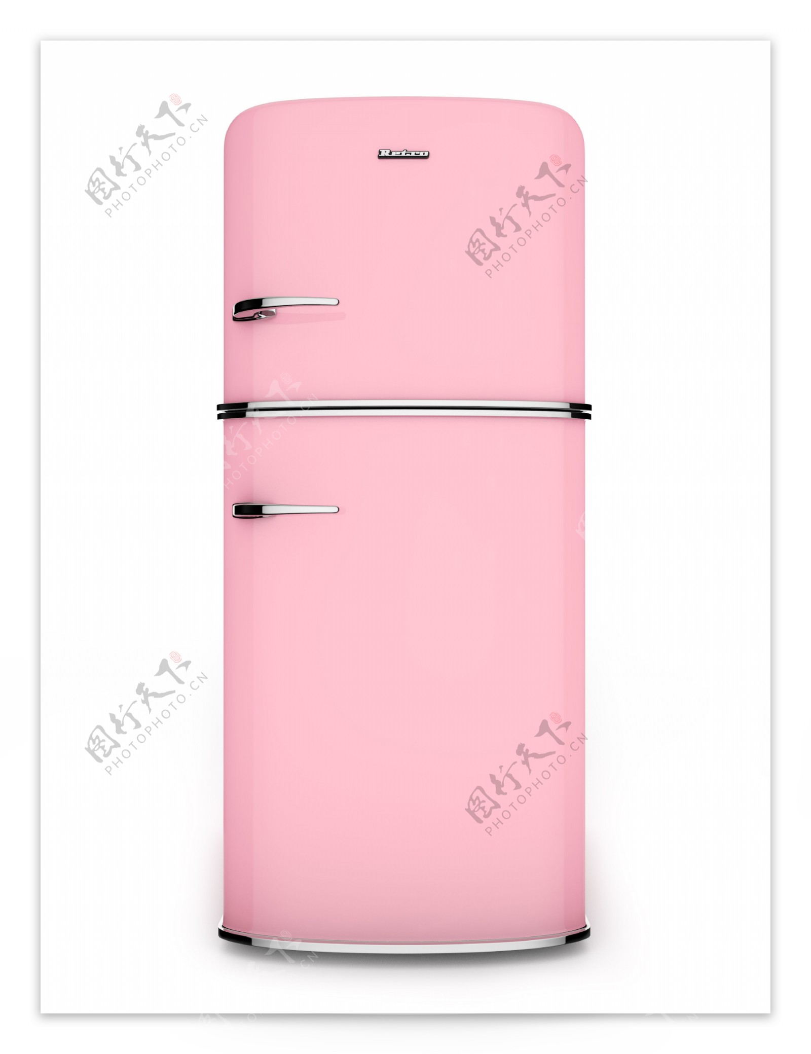 粉红色电冰箱