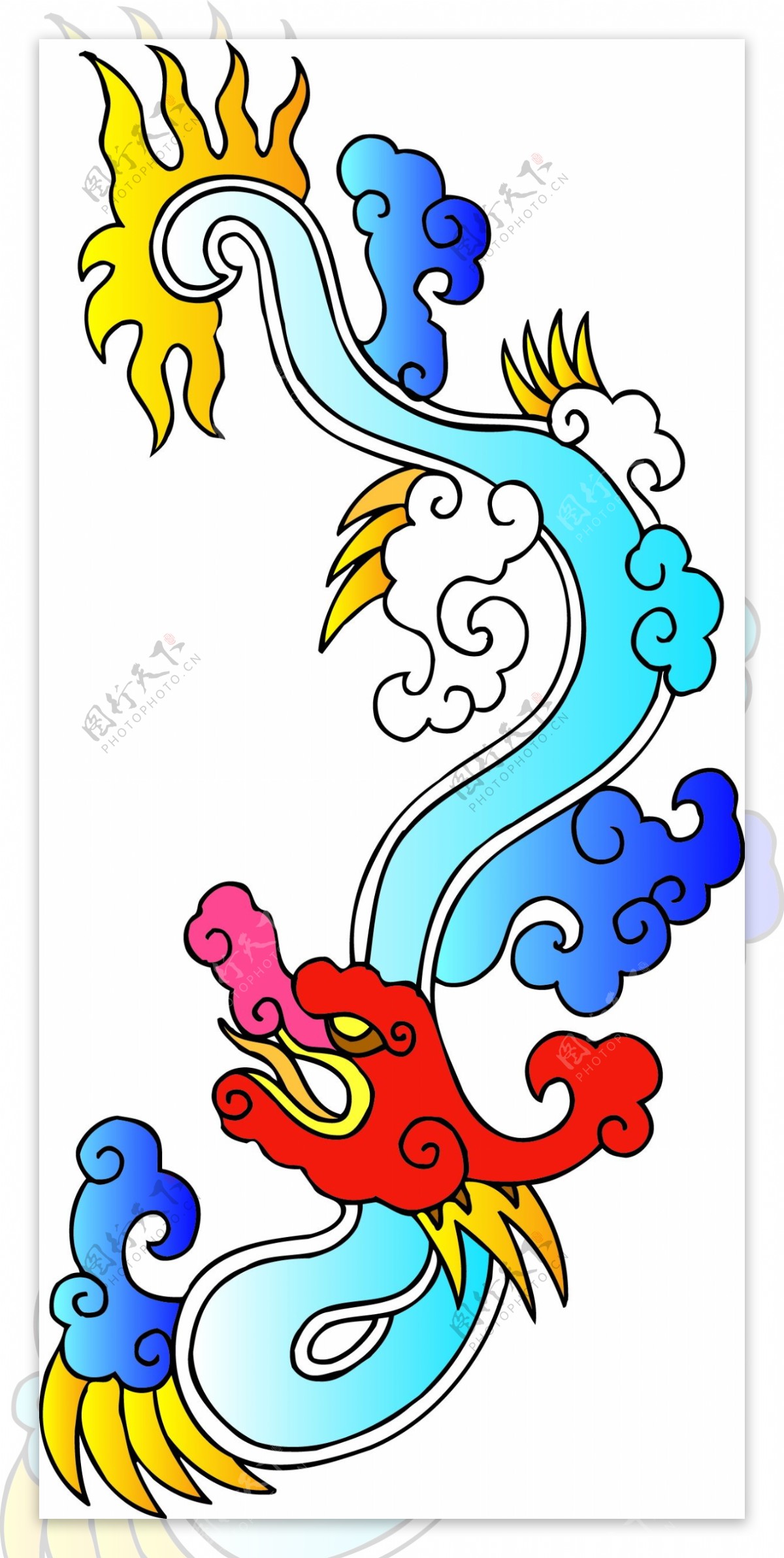 龙纹吉祥图案中国传统图案0051