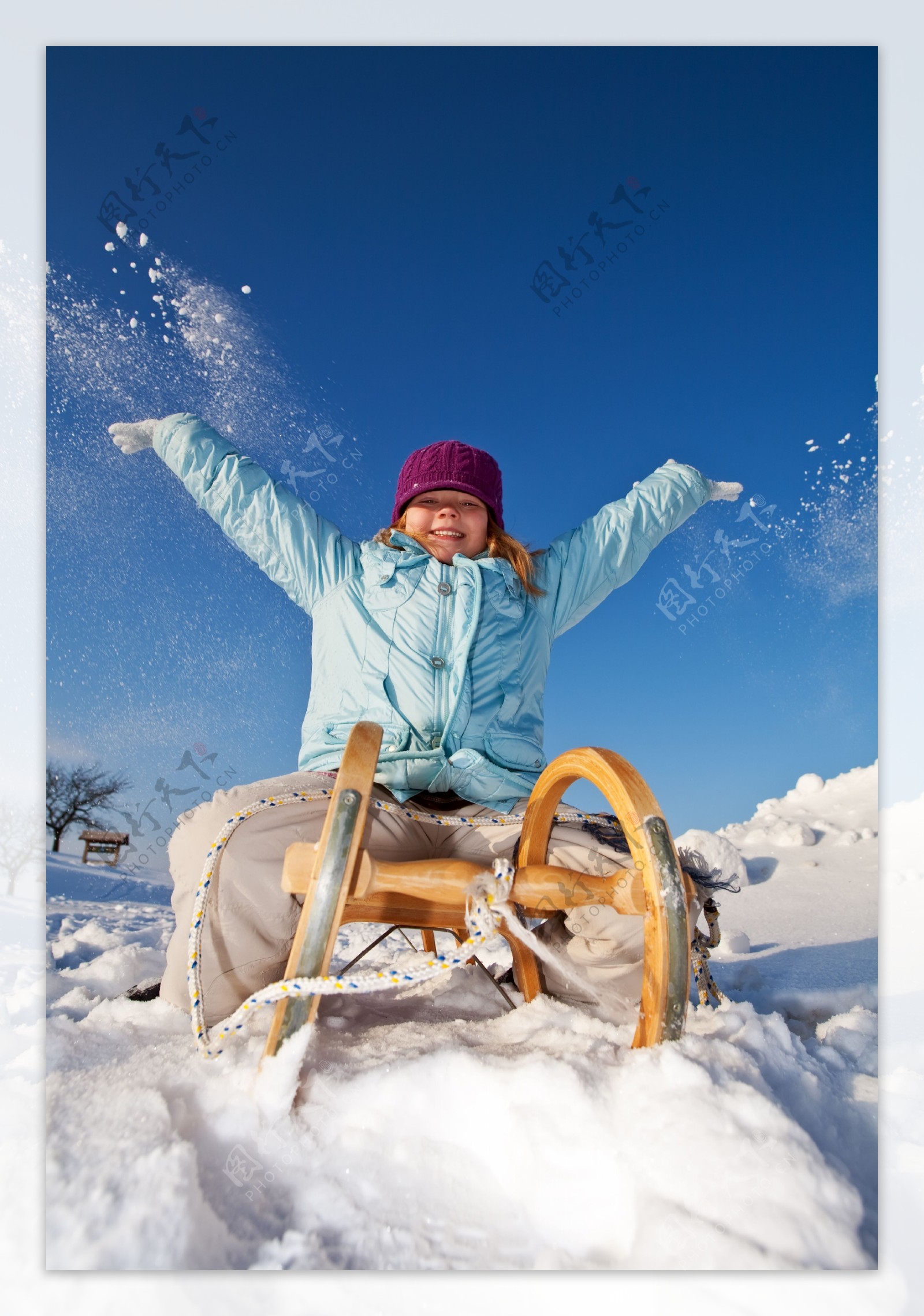 滑雪儿童摄影图片