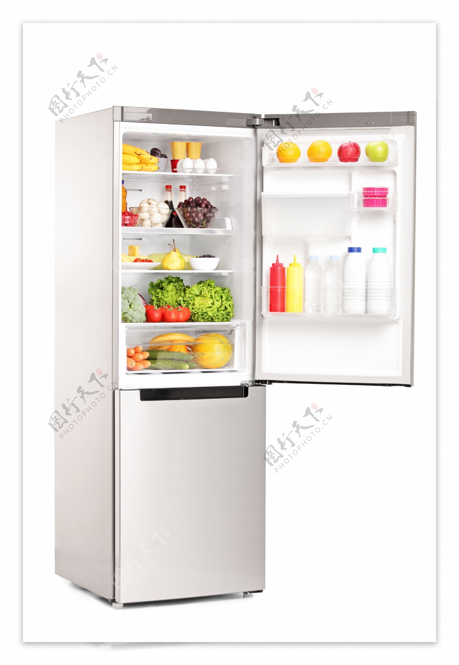 冰箱里的新鲜水果蔬菜图片