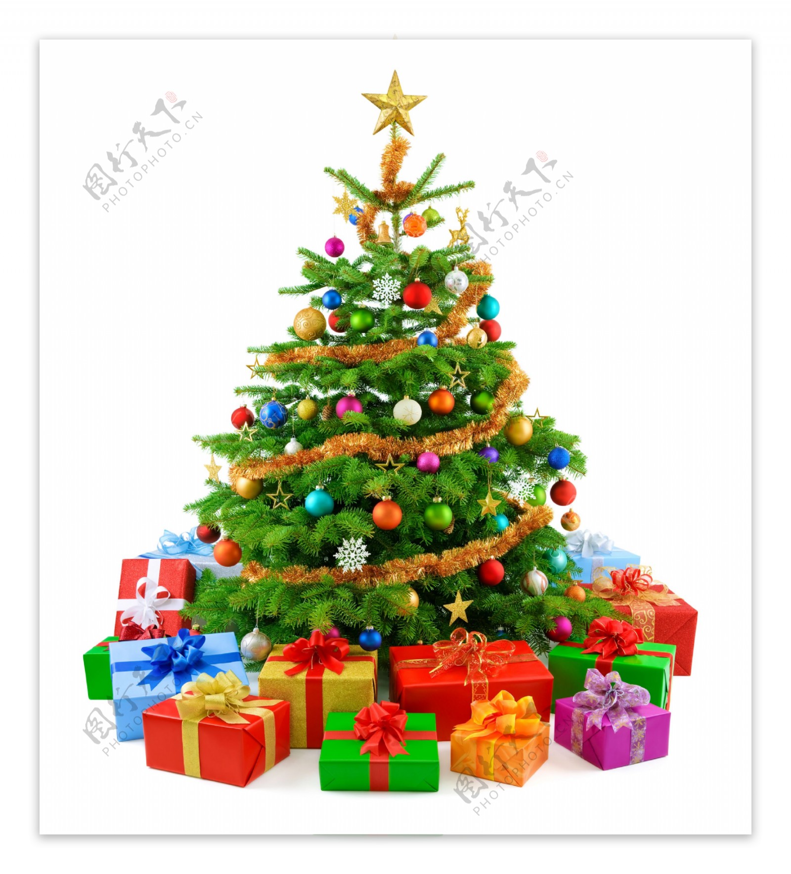 圣诞树和礼盒品图片