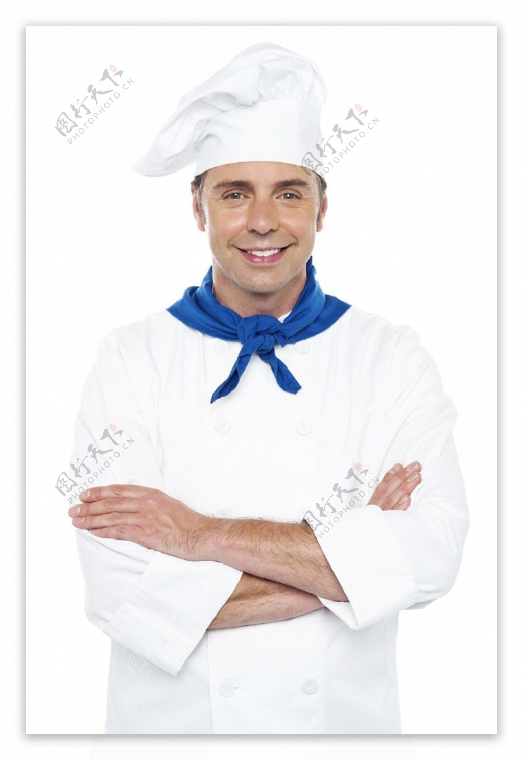 双手抱胸的厨师男人图片
