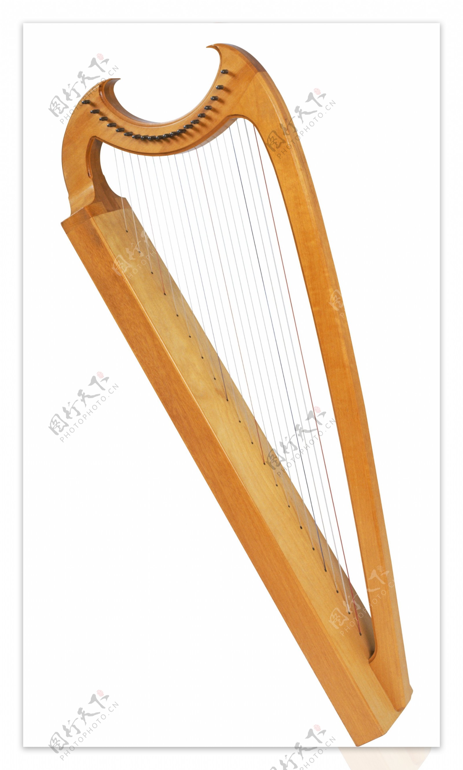木质竖琴乐器图片