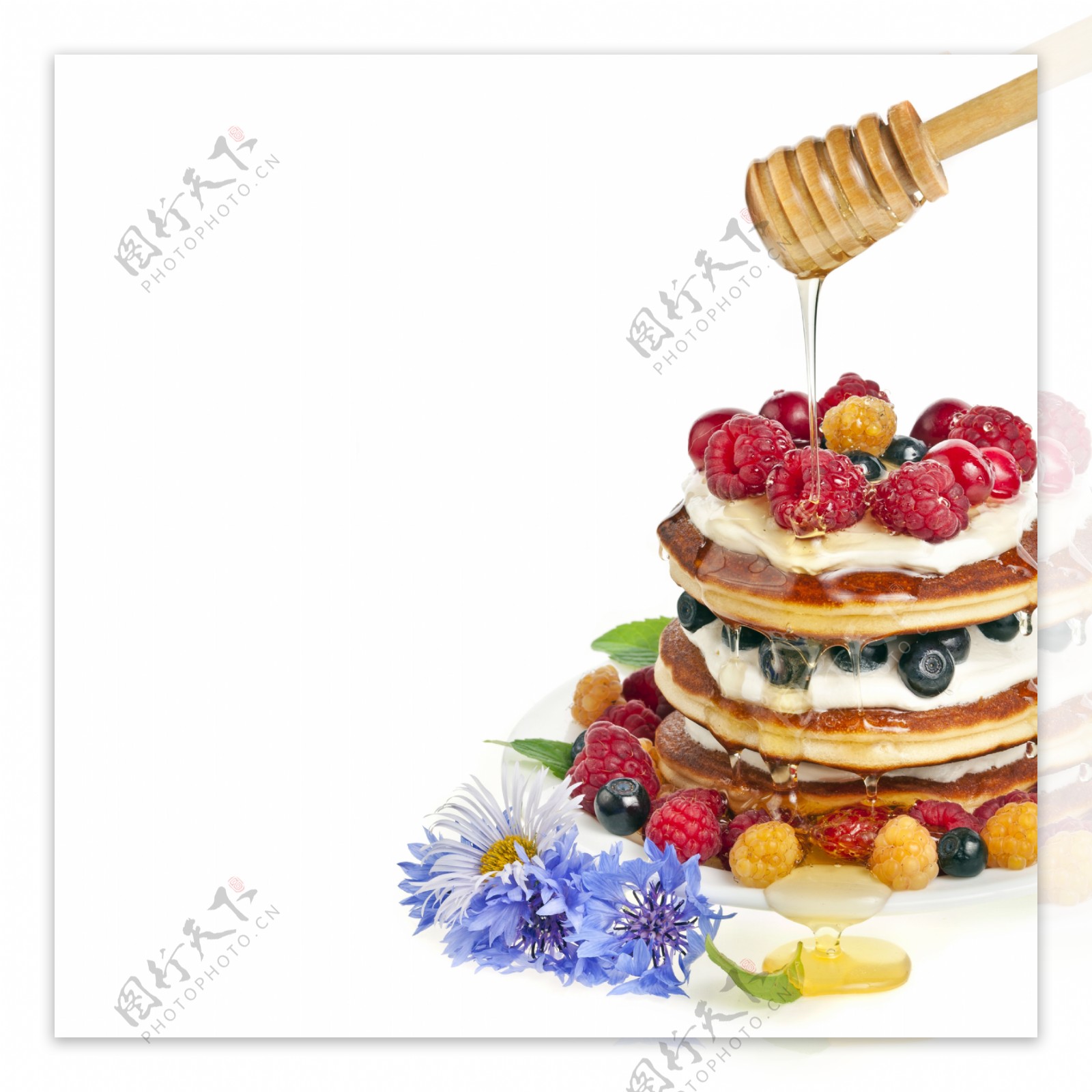 蓝莓蜂蜜烤饼图片