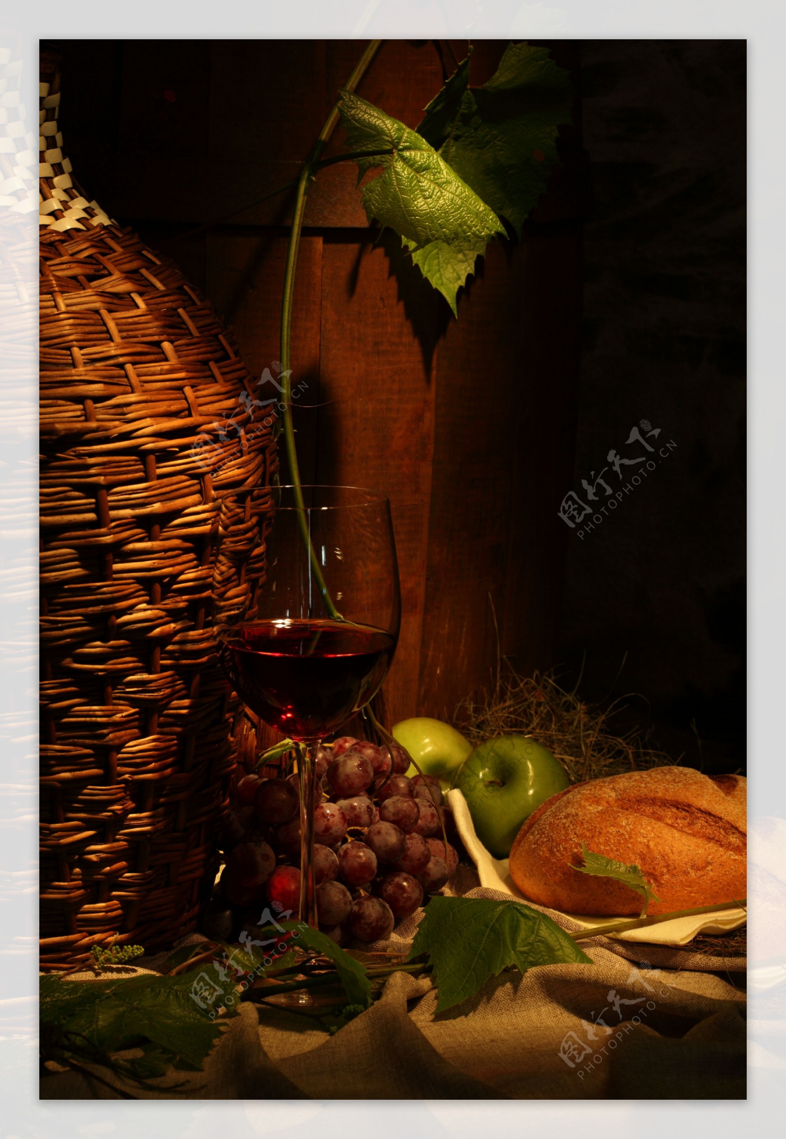 红酒水果高清摄影图