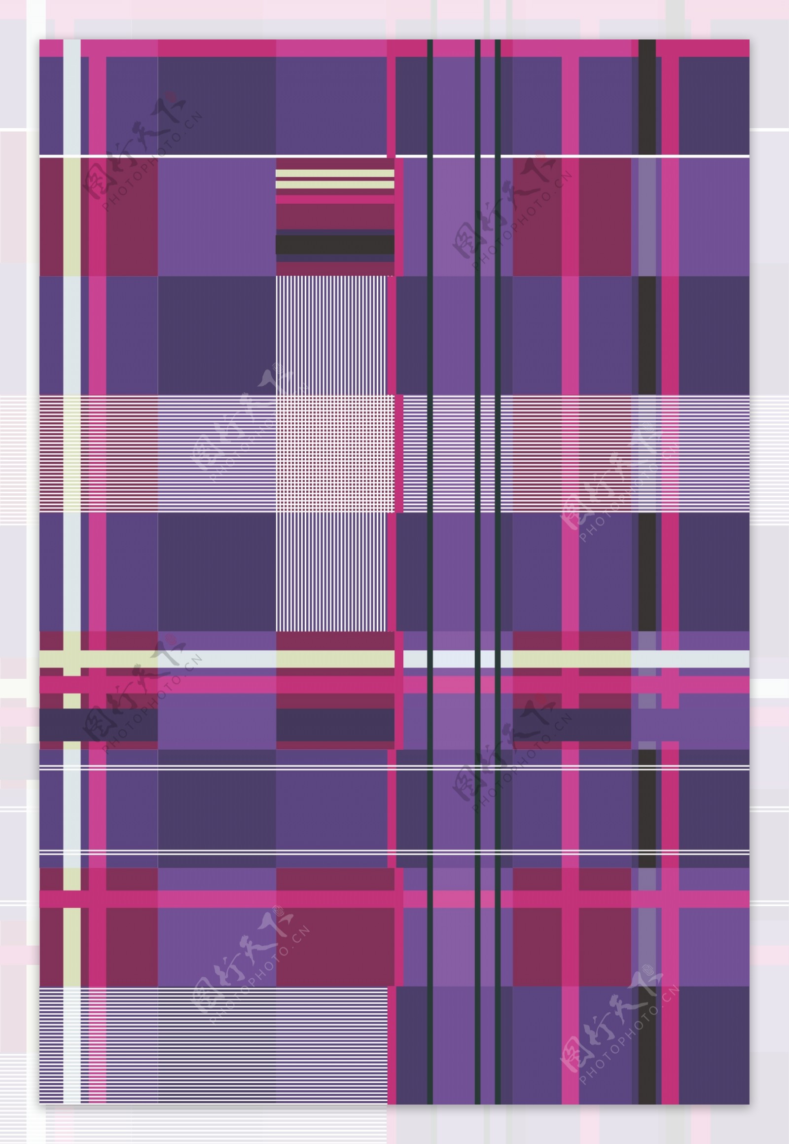 紫色系方块条纹矢量花型素材