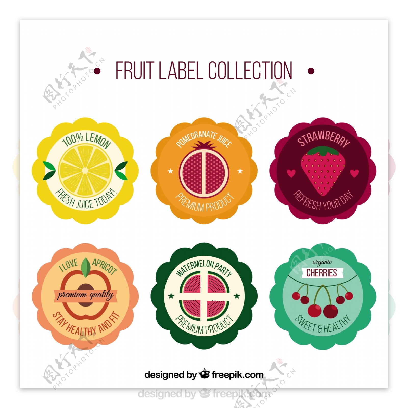 品种水果标签平面设计