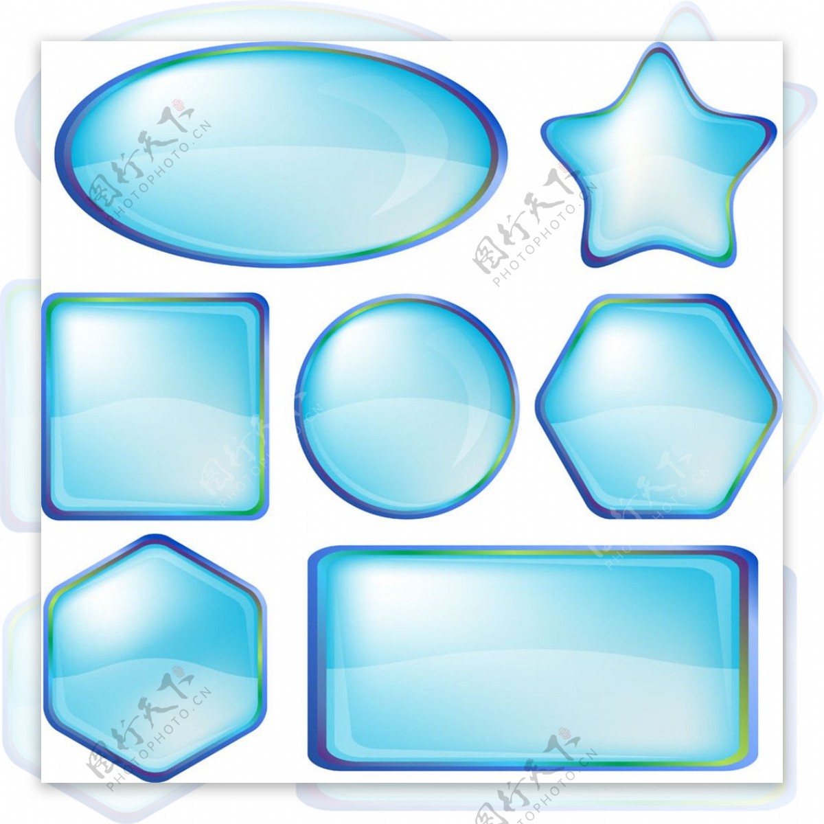 蓝色水晶按钮图标图片1