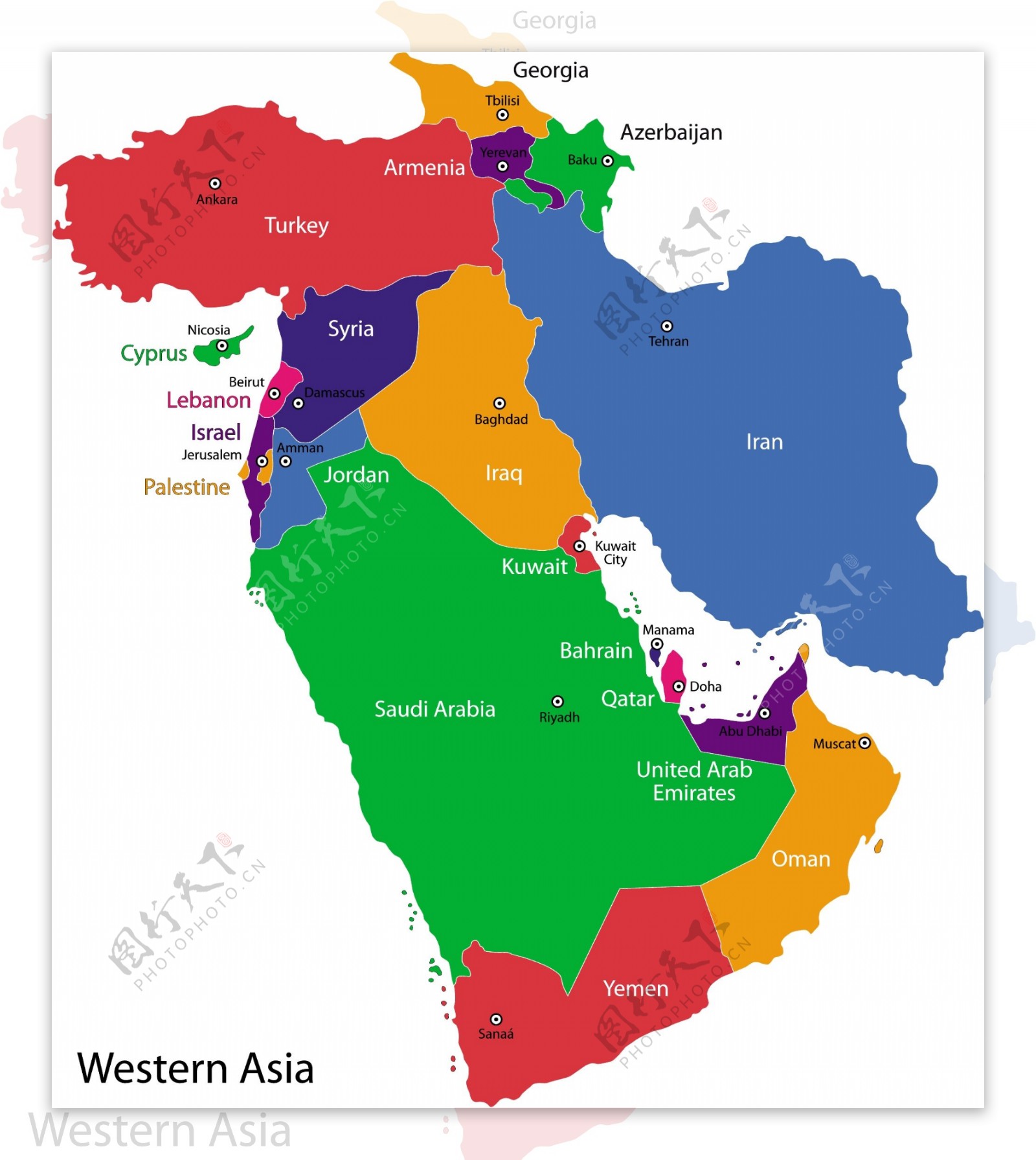 西亚地区版块地图