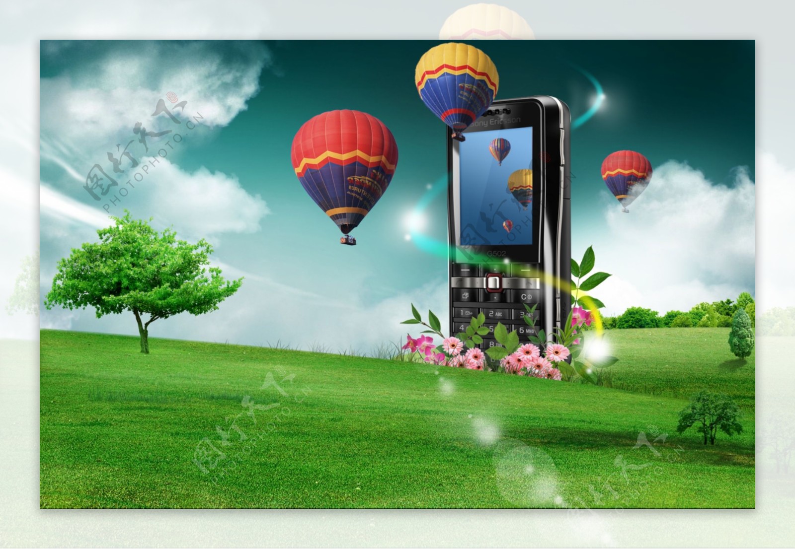 创意风景手机广告PSD素材