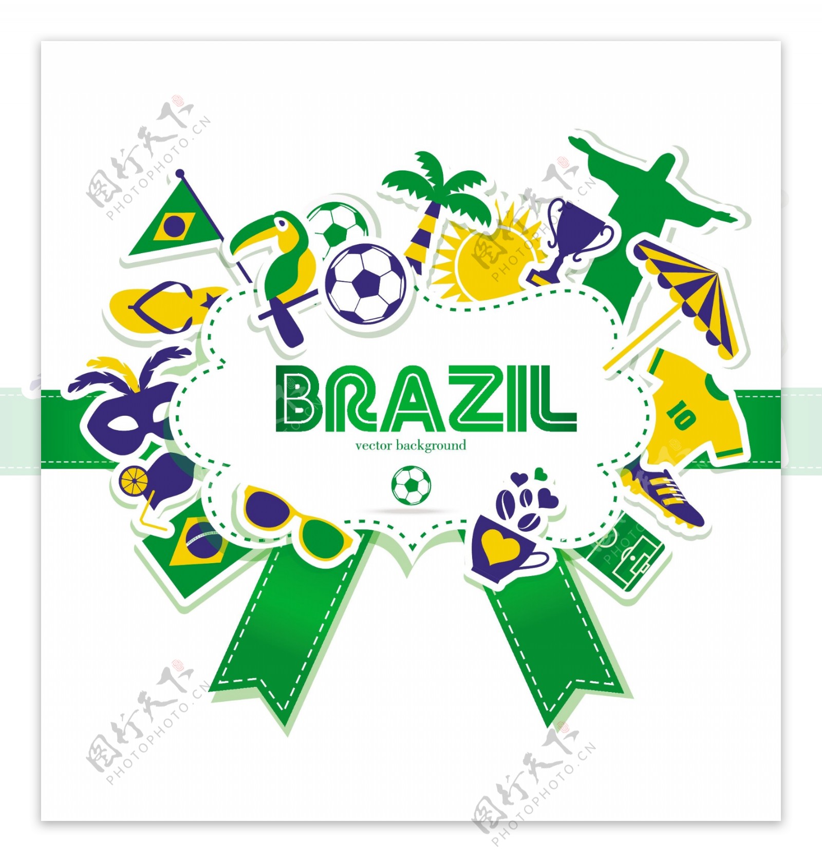 彩色巴西足球标志