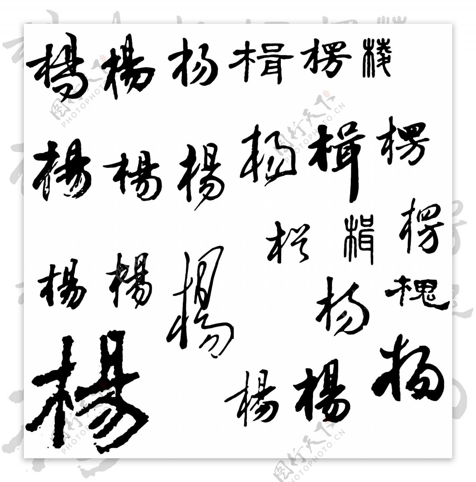 字体毛笔字杨