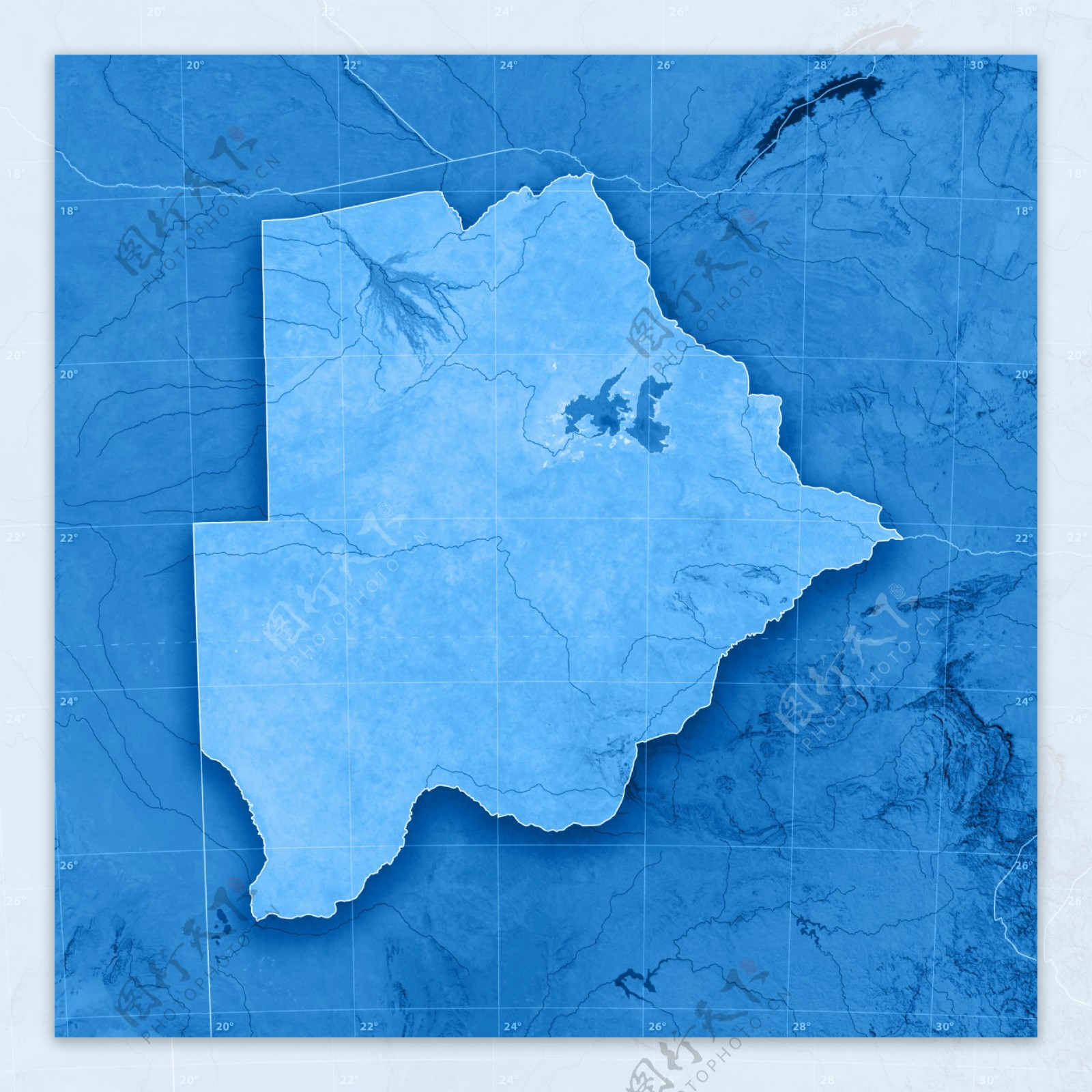 蓝色3D地图