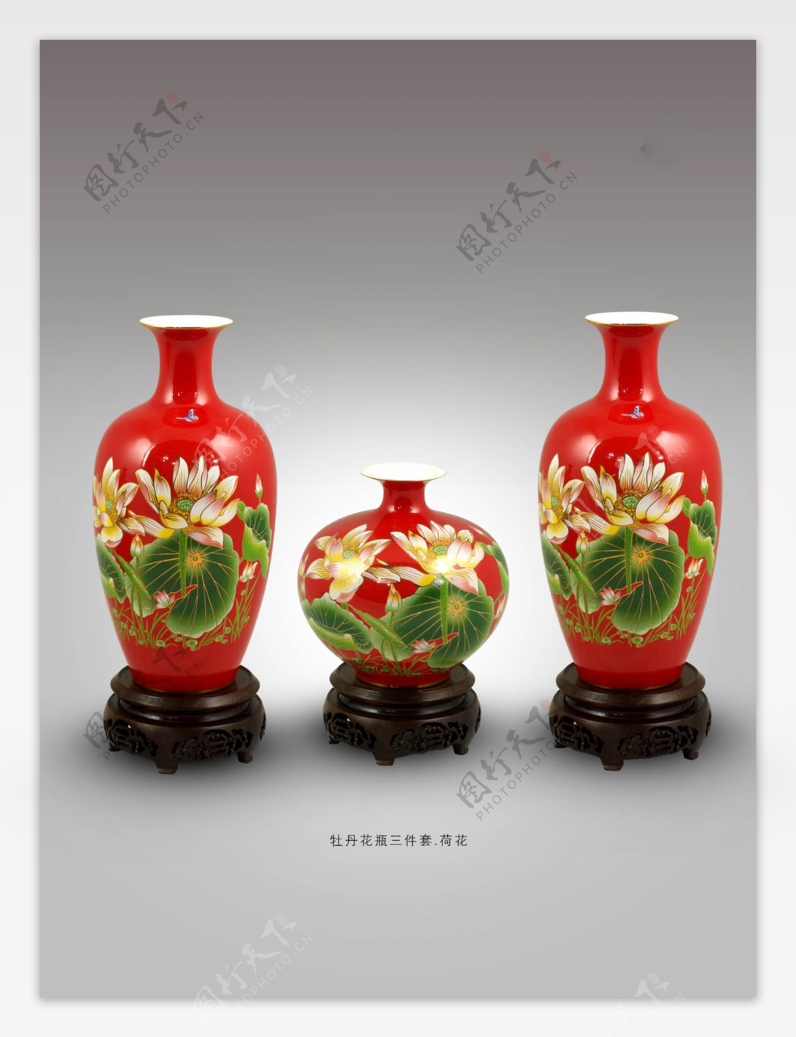 红瓷花瓶系列图片