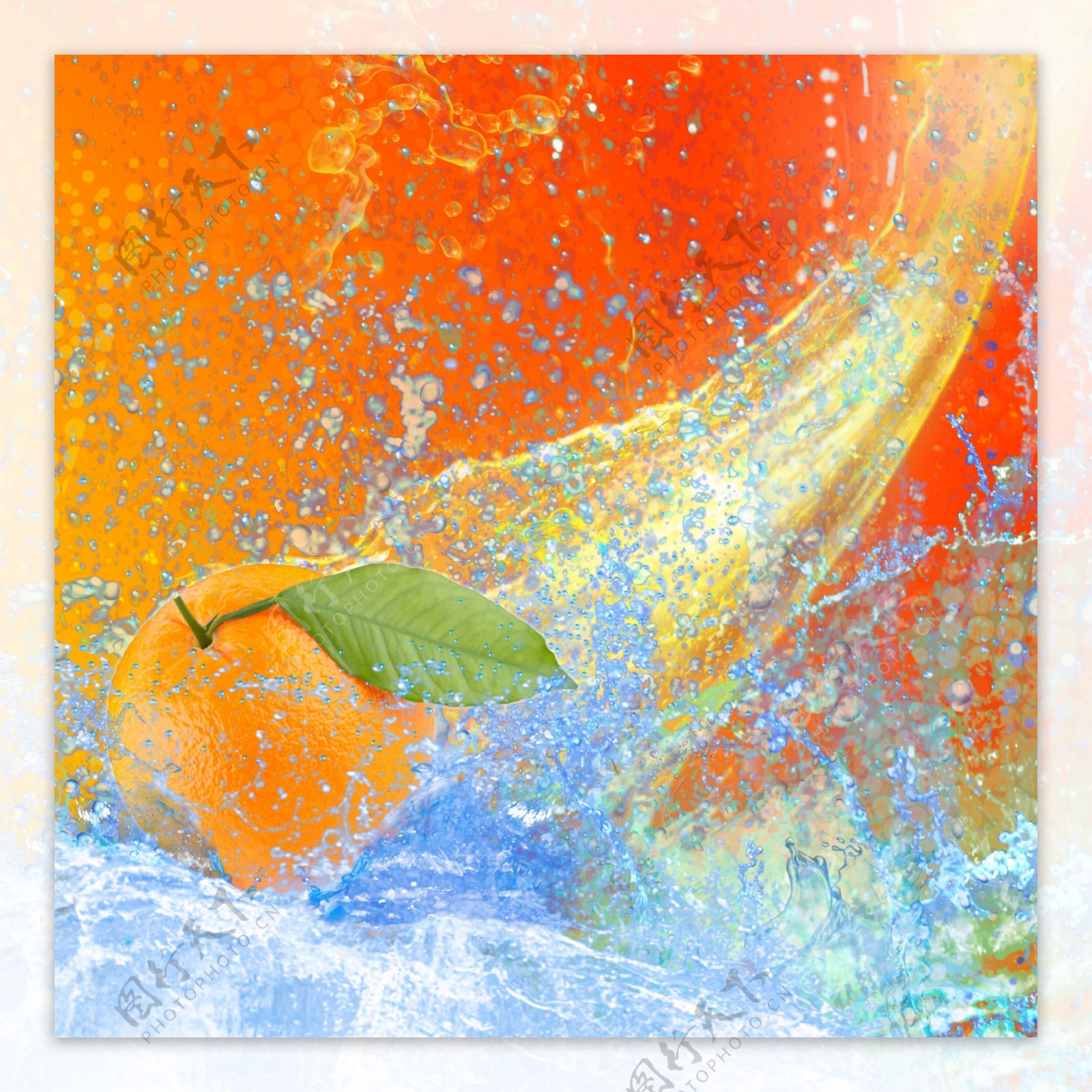 水浪里的橙子图片