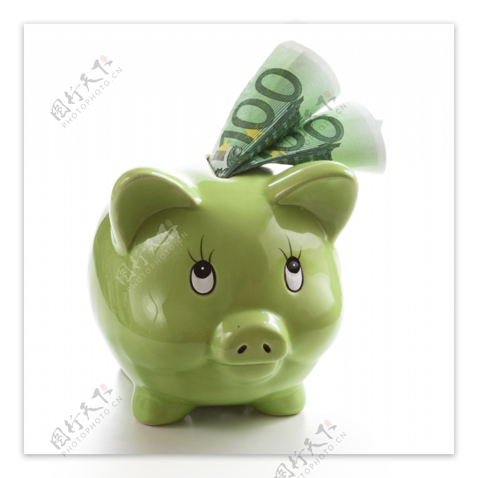 绿色小猪储钱罐图片